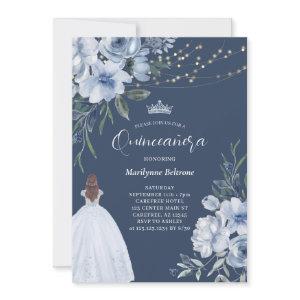 Elegant Blue Princess Quinceañera