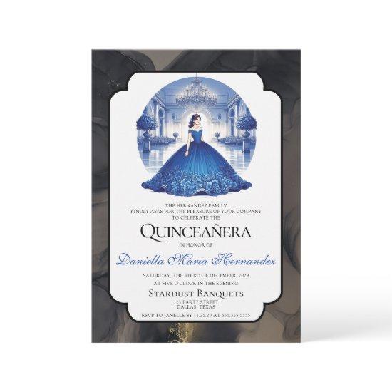 Elegant Blue Quinceañera