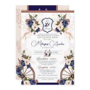 Elegant Blue Western Baroque Charro Quinceanera