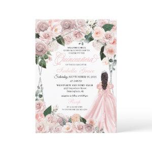 Elegant Blush Pink and Silver Floral Quinceanera I
