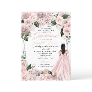 Elegant Blush Pink and Silver Floral Quinceanera I