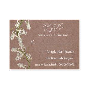 Elegant blush white flowers RSVP card