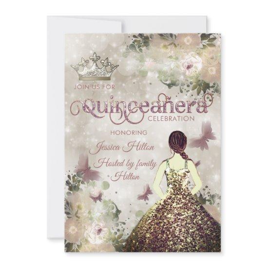 Elegant bokeh Butterfly floral garden Quinceañera