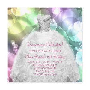 Elegant Bubbles Pink and Purple Quinceanera