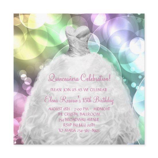 Elegant Bubbles Pink and Purple Quinceanera