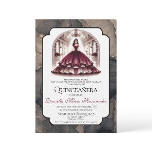Elegant Burgundy Quinceañera
