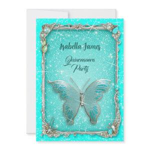 elegant Butterfly classy luxury turquoise silver