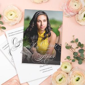 Elegant Calligraphy Photo Quinceañera