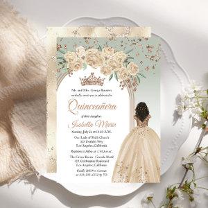 Elegant Champagne | Sage Floral Quinceañera Party