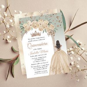 Elegant Champagne | Sage Floral Quinceañera Party