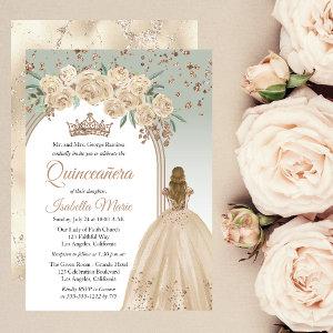 Elegant Champagne | Sage Floral Quinceañera Party