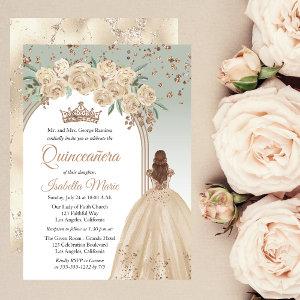 Elegant Champagne | Sage Floral Quinceañera Party