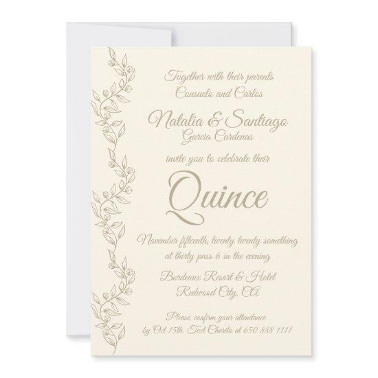 Elegant Champagne Twin Boy Girl Fiesta de Quince