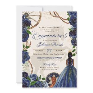 Elegant Charro Blue Rose Western Ranch Quinceanera