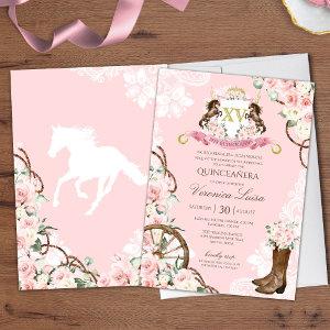 Elegant Charro Quinceanera with Pink Flowers