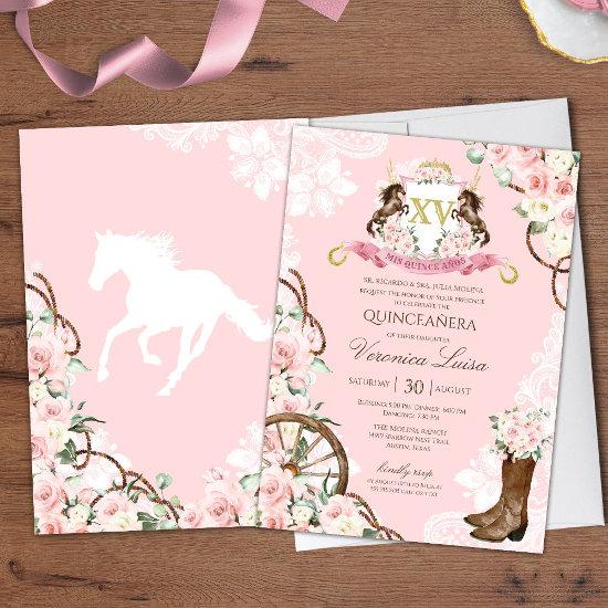 Elegant Charro Quinceanera with Pink Flowers