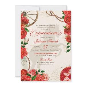 Elegant Charro Red Roses Western Ranch Quinceanera