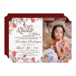 Elegant Chic Quinceanera Red Gold Photo