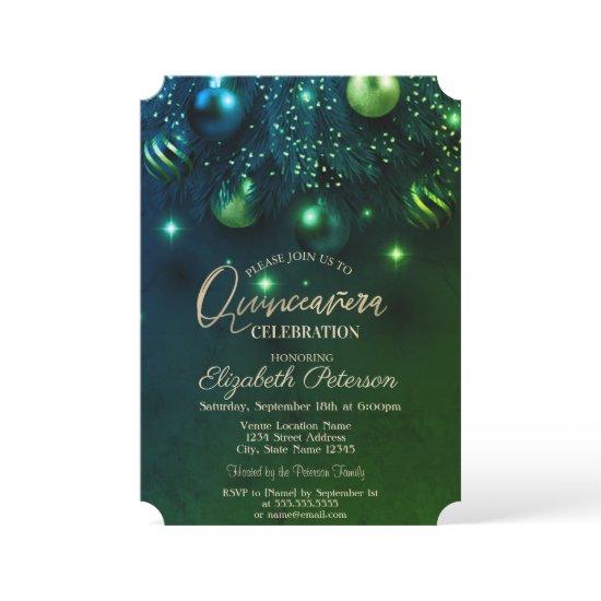 Elegant Chic Stylish Ornaments Green Quinceañera