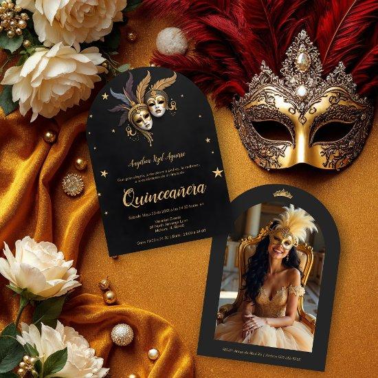 Elegant Chic Venetian Mask Quinceañera Party