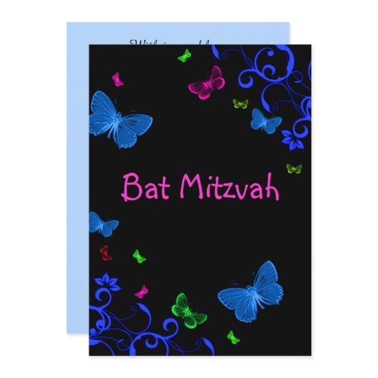 Elegant Colorful Butterflies, Custom Bat Mitzvah