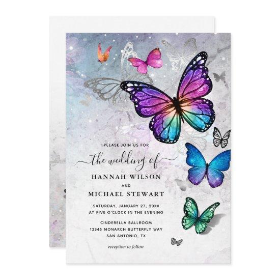 Elegant Colorful Butterfly Wedding