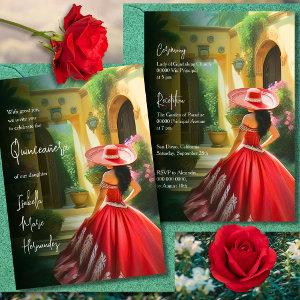 Elegant Colorful Charro Red Dress Quinceañera
