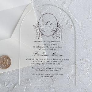 Elegant Crest Formal Quinceañera Acrylic