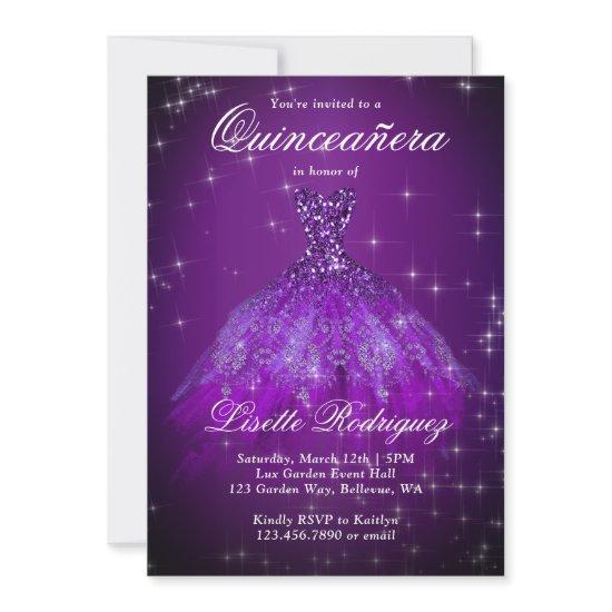Elegant Dark Purple Quinceanera