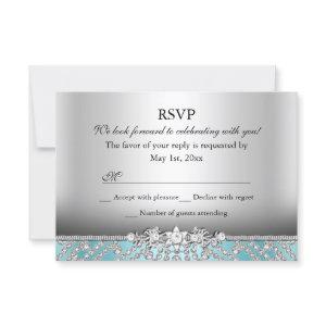 Elegant Diamond Blue RSVP