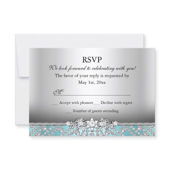Elegant Diamond Blue RSVP