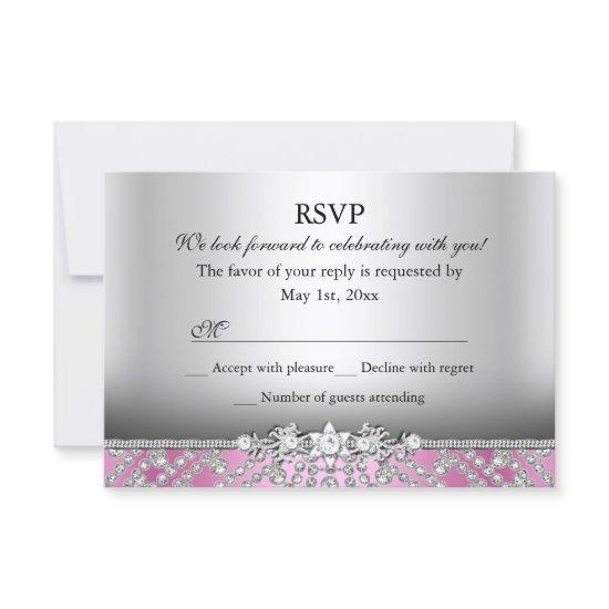 Elegant Diamond Pink RSVP