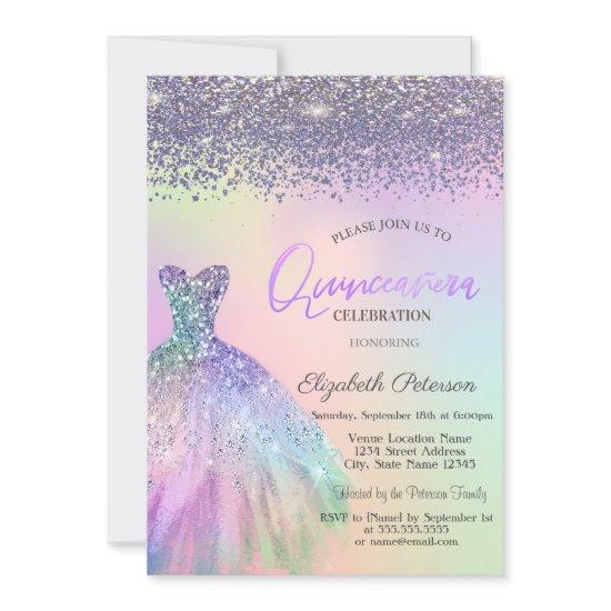 Elegant Diamonds, Dress Holographic Quinceanera