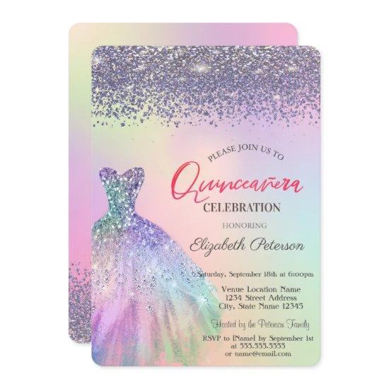 Elegant Diamonds, Dress Holographic Quinceañera