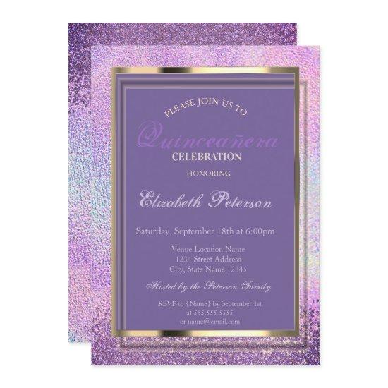 Elegant Diamonds Holographic Quinceañera