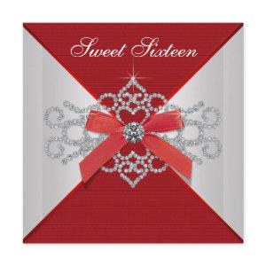 Elegant Diamonds Red Birthday Party