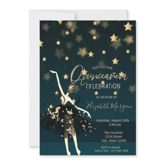 Elegant Dress Ballerina Stars Quinceañera