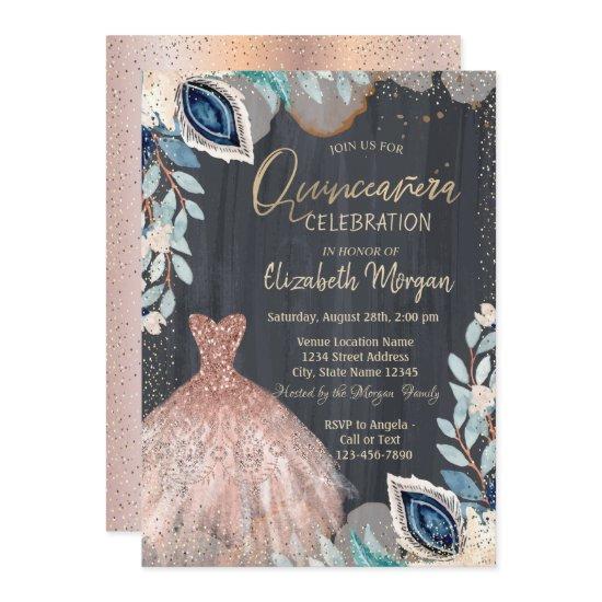 Elegant Dress,Confetti Feather Quinceañera Party