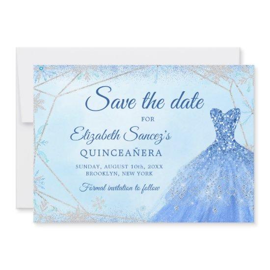 Elegant Dusty Christmas Mis Quince Save The Date