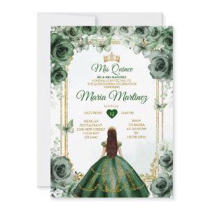 Elegant Emerald Green & Gold Mis Quince Sweet 16th