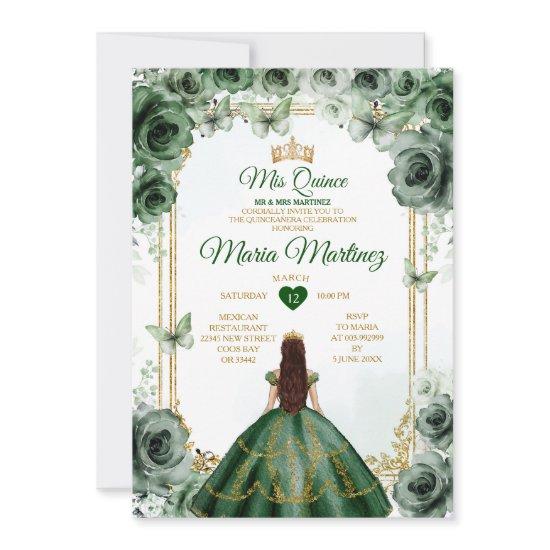 Elegant Emerald Green & Gold Mis Quince Sweet 16th