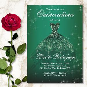 Elegant Emerald Green Quinceanera