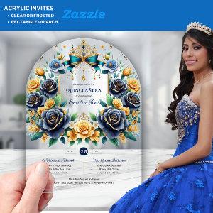 Elegant Floral Butterflies QUINCEANERA Clear  Acrylic