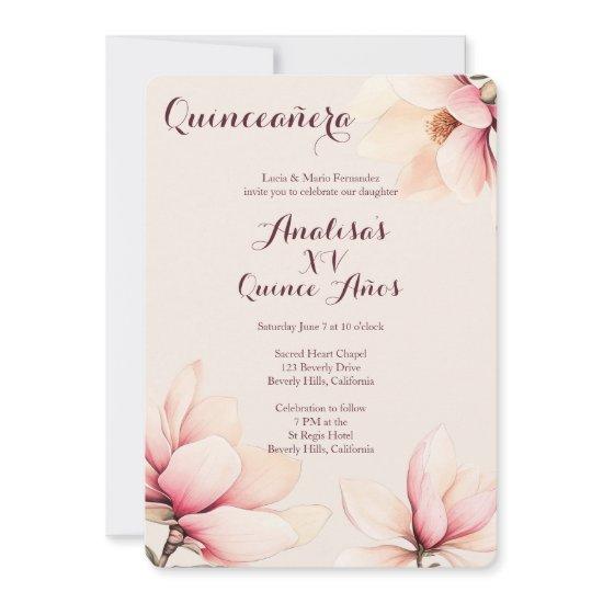 Elegant Floral Magnolia Quinceañera CUSTOM
