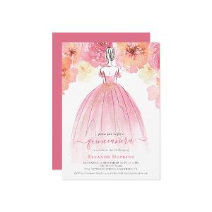 Elegant Florals Dress Pink Quinceanera