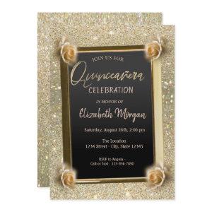 Elegant Frame Chic Flowers, Roses Quinceañera