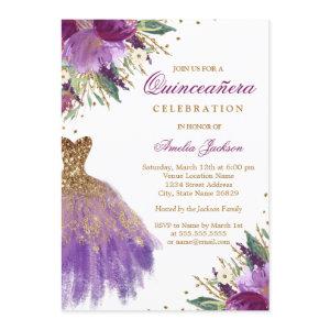 Elegant Glitter Amethyst Dress Quinceanera