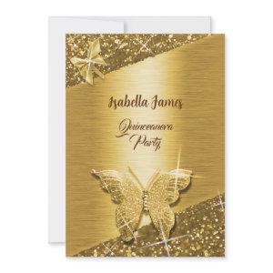 elegant glitter foil sparkle chic gold Butterfly
