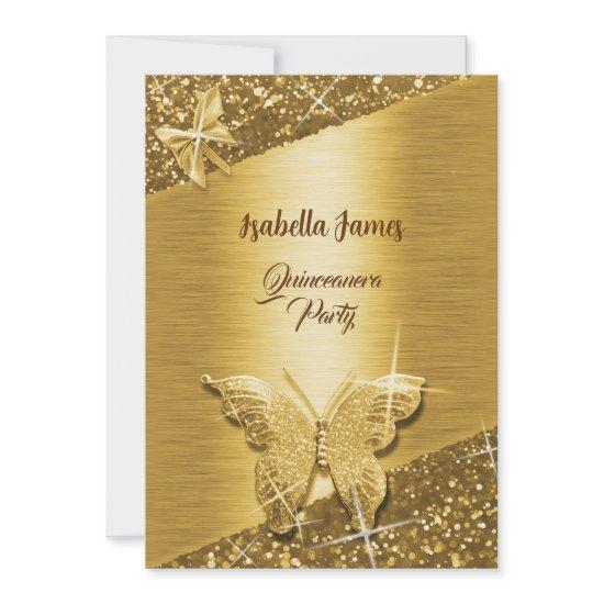 elegant glitter foil sparkle chic gold Butterfly