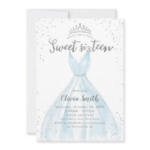 Elegant glitter silver blue Dress sweet 16 In